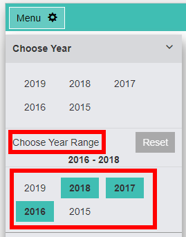 Menu - Choose Year Range